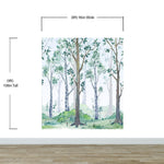 Nursery Woodland Forest Wallpaper. Watercolor Birch Tree Forest Wall Mural. #6525