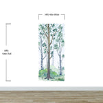 Nursery Woodland Forest Wallpaper. Watercolor Birch Tree Forest Wall Mural. #6525