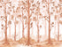 Sepia Tone Nursery Woodland Forest Wallpaper. Watercolor Birch Tree Forest Wall Mural. #6526