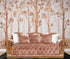 Sepia Tone Nursery Woodland Forest Wallpaper. Watercolor Birch Tree Forest Wall Mural. #6526