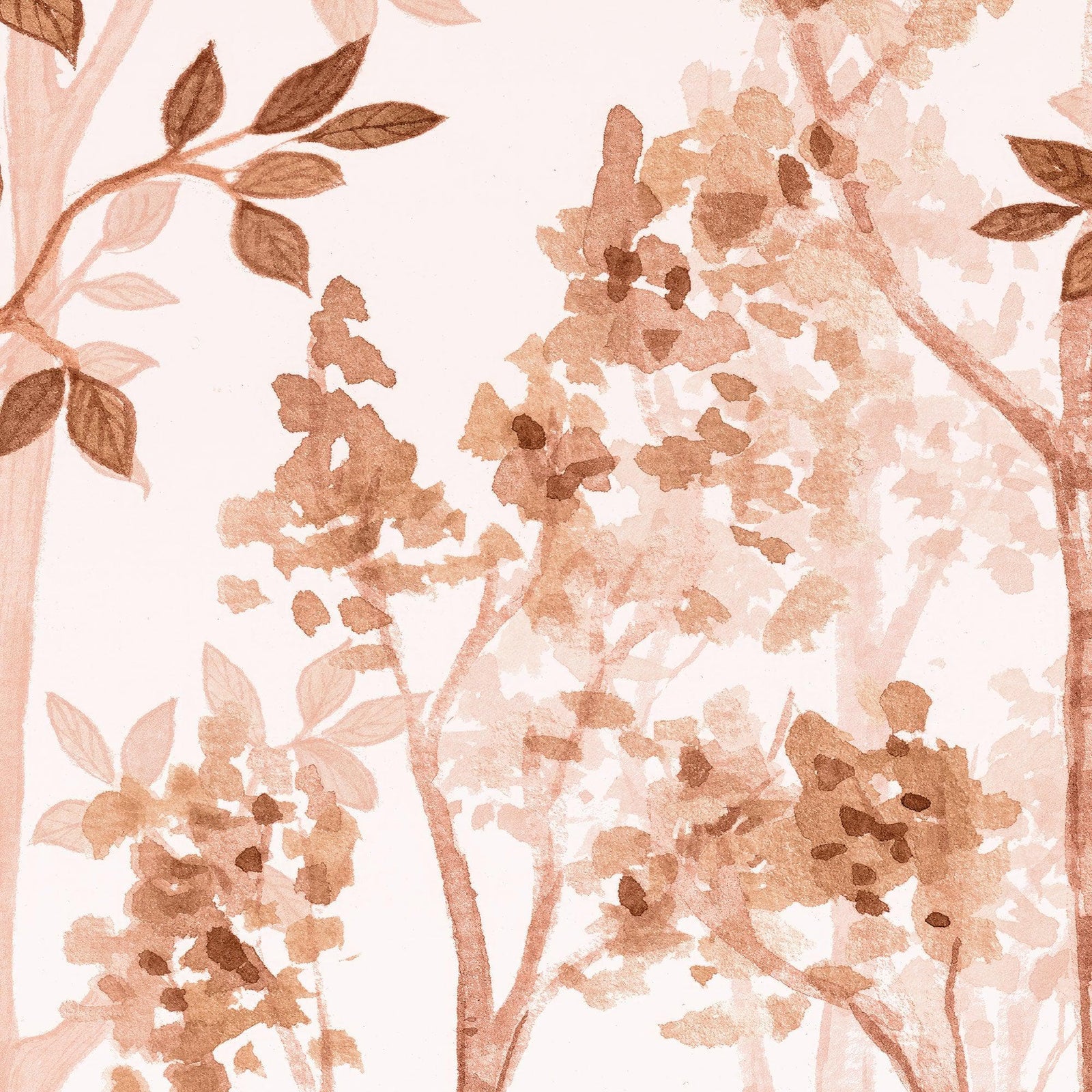Sepia Tone Nursery Woodland Forest Wallpaper. Watercolor Birch Tree Forest Wall Mural. #6526