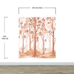 Sepia Tone Nursery Woodland Forest Wallpaper. Watercolor Birch Tree Forest Wall Mural. #6526