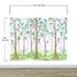 Colorful Nursery Woodland Forest Wallpaper. Watercolor Birch Tree Forest Wall Mural. #6527