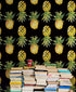 Pineapple Wallpaper. Pink, Purple, or Black Color Peel and Stick Wall Mural. #6538
