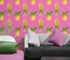 Pineapple Wallpaper. Pink, Purple, or Black Color Peel and Stick Wall Mural. #6538