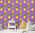 Pineapple Wallpaper. Pink, Purple, or Black Color Peel and Stick Wall Mural. #6538
