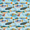 Underwater Fish Wallpaper. Colorful Tropical Fish Pattern Peel and Stick Wall Mural. #6540