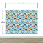 Underwater Fish Wallpaper. Colorful Tropical Fish Pattern Peel and Stick Wall Mural. #6540