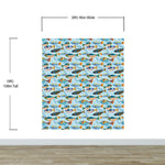 Underwater Fish Wallpaper. Colorful Tropical Fish Pattern Peel and Stick Wall Mural. #6540
