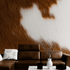 Country-Style Cowhide Wallpaper for Rustic Home Decor. #6541