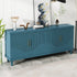 4 Door Cabinet, Large Storage For Living Room - Blue