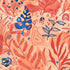 Fern Botanical Wallpaper. Colorful Orange Wall Mural. #6558