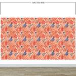 Fern Botanical Wallpaper. Colorful Orange Wall Mural. #6558