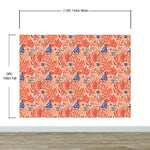 Fern Botanical Wallpaper. Colorful Orange Wall Mural. #6558