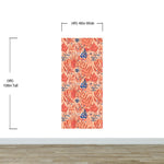 Fern Botanical Wallpaper. Colorful Orange Wall Mural. #6558