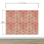 Flower Wallpaper - Botanical Wallpaper - Wildflower Nature Pattern - Floral Peel and Stick Wall Mural. Peach Color Blossom Flower Mural. #6559