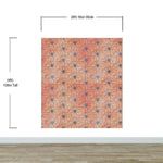 Flower Wallpaper - Botanical Wallpaper - Wildflower Nature Pattern - Floral Peel and Stick Wall Mural. Peach Color Blossom Flower Mural. #6559