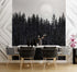 Foggy Forest Wall Mural. Peel and Stick Wallpaper. Monotone Grey Nature Wallpaper. Rain Forest Wall Mural. #6560