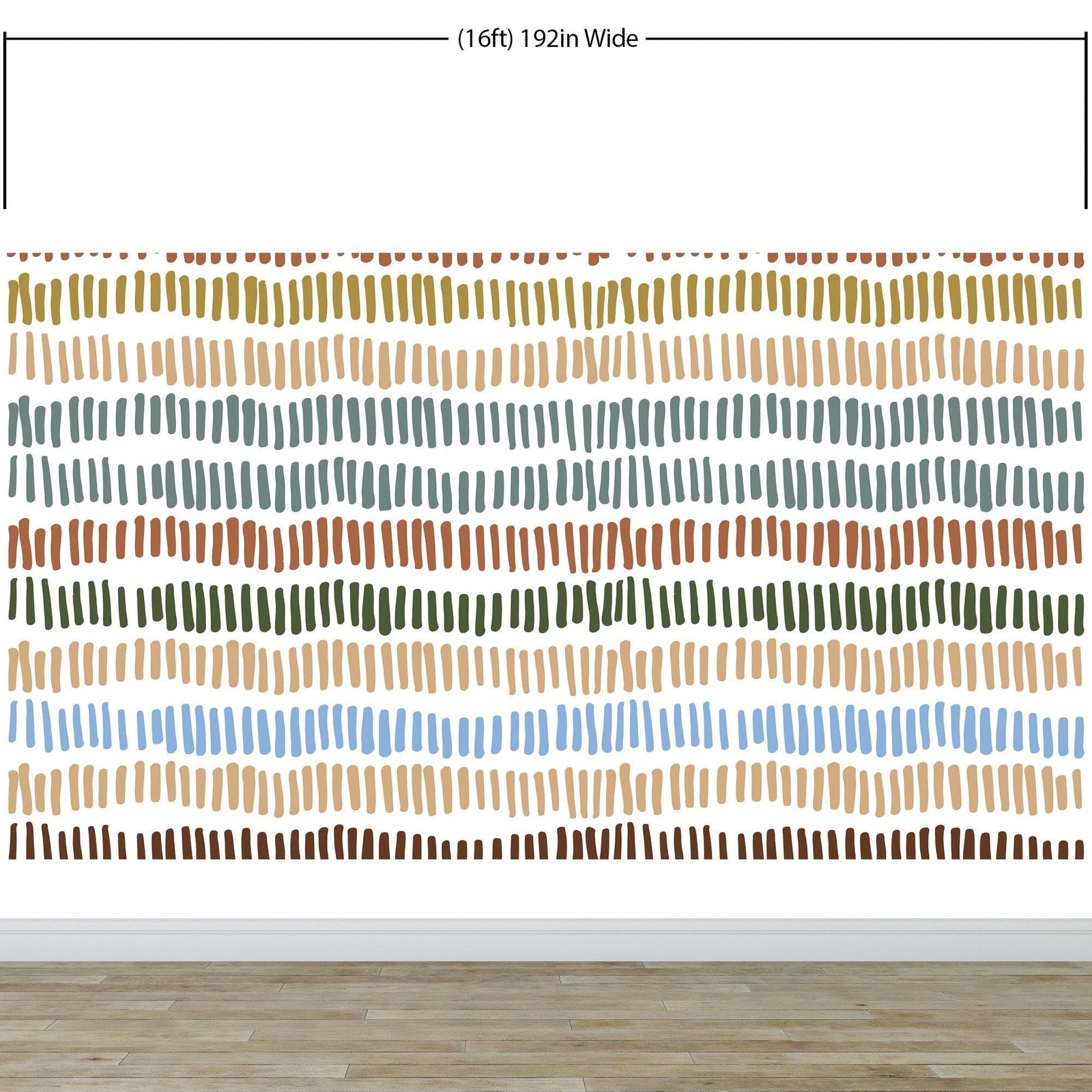 Minimalist Boho Wallpaper Peel and Stick Mural. Pastel Color Brush Strokes Stripes Pattern Design. #6568