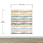 Minimalist Boho Wallpaper Peel and Stick Mural. Pastel Color Brush Strokes Stripes Pattern Design. #6568