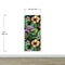 Tropical Flower Wallpaper Peel and Stick Colorful Wildflower Mural. Green Flowers and Palm Tree Leaves Design. #6569