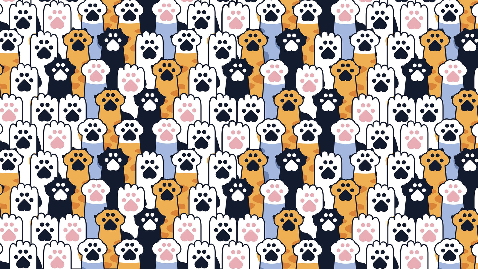 Cat Paws Pattern Wallpaper - Adorable Decor for Kid's and Nursery Rooms #6576