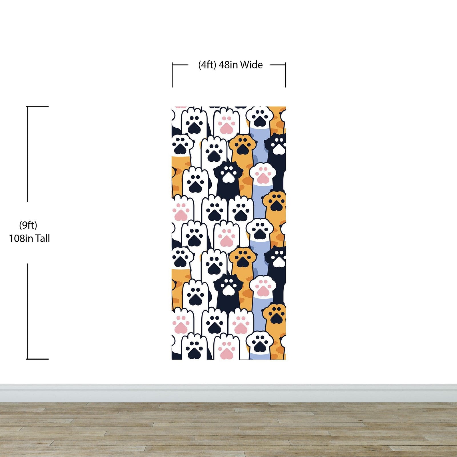 Cat Paws Pattern Wallpaper - Adorable Decor for Kid's and Nursery Rooms #6576