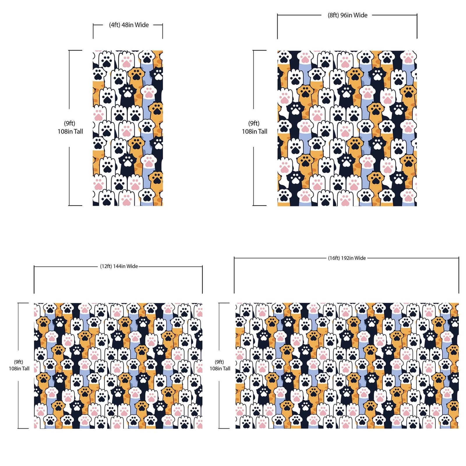 Cat Paws Pattern Wallpaper - Adorable Decor for Kid's and Nursery Rooms #6576