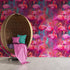 Bright Pink Flamingos Wallpaper - Modern Miami Vibes, Tropical Home Decor #6581