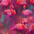 Bright Pink Flamingos Wallpaper - Modern Miami Vibes, Tropical Home Decor #6581
