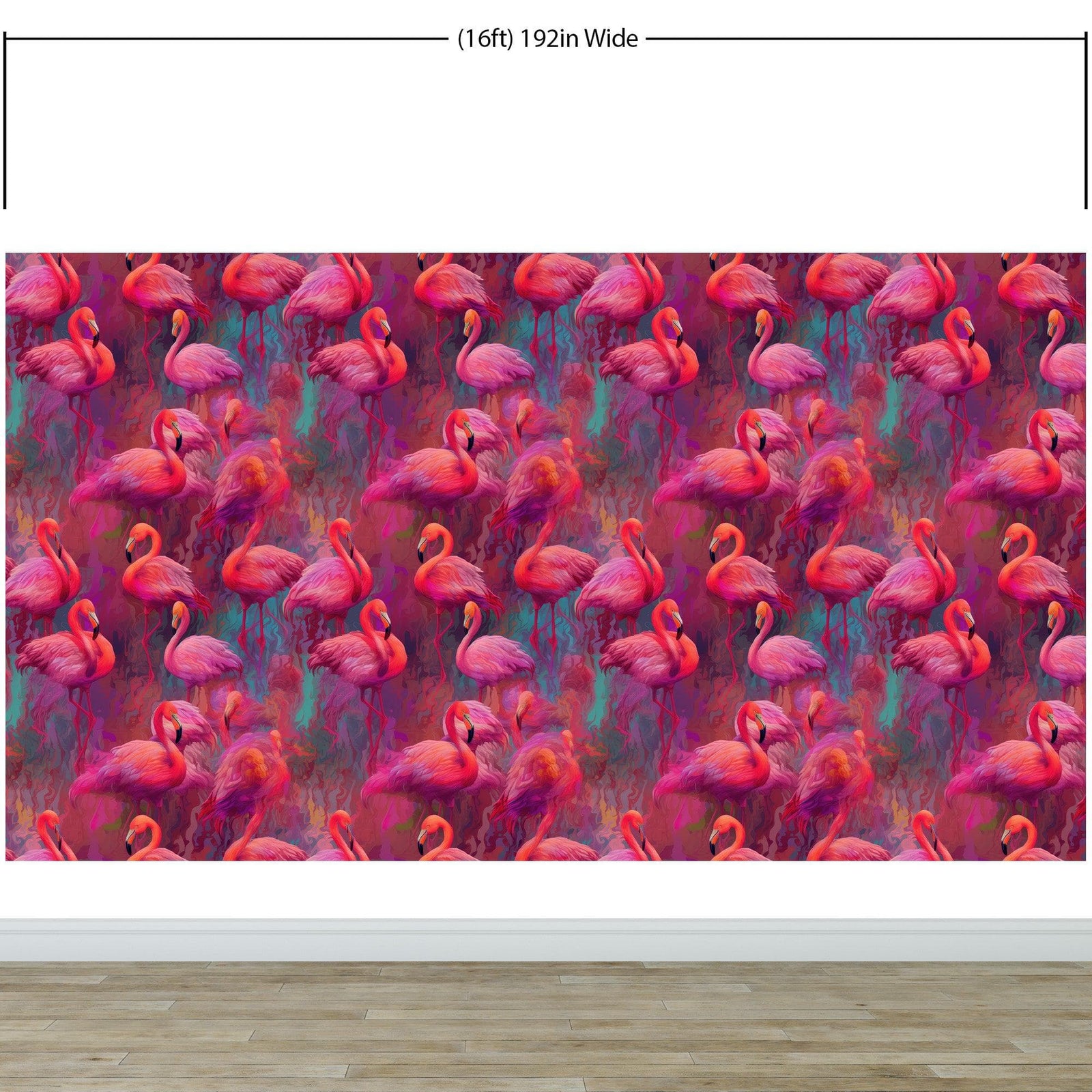 Bright Pink Flamingos Wallpaper - Modern Miami Vibes, Tropical Home Decor #6581