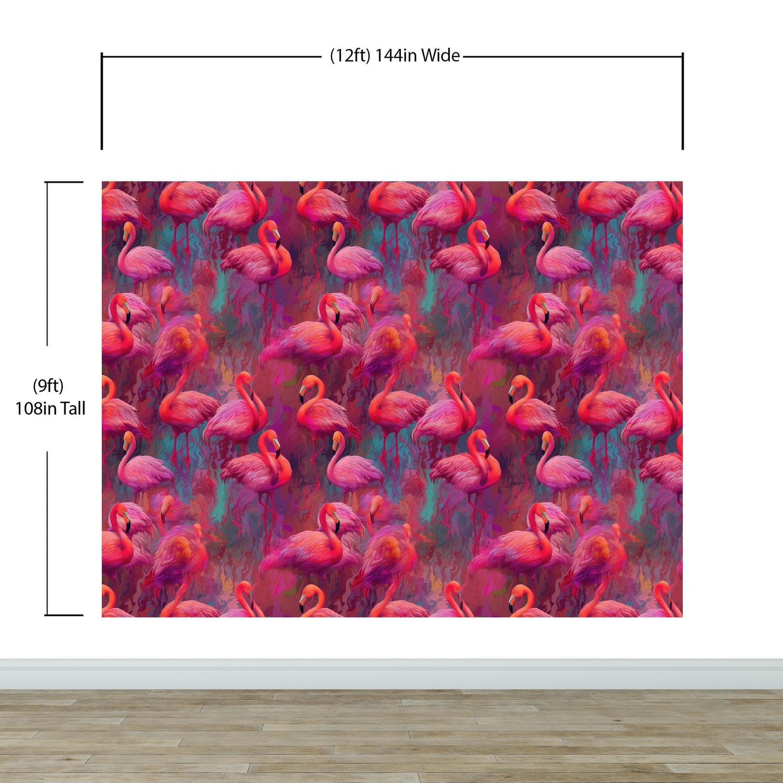 Bright Pink Flamingos Wallpaper - Modern Miami Vibes, Tropical Home Decor #6581