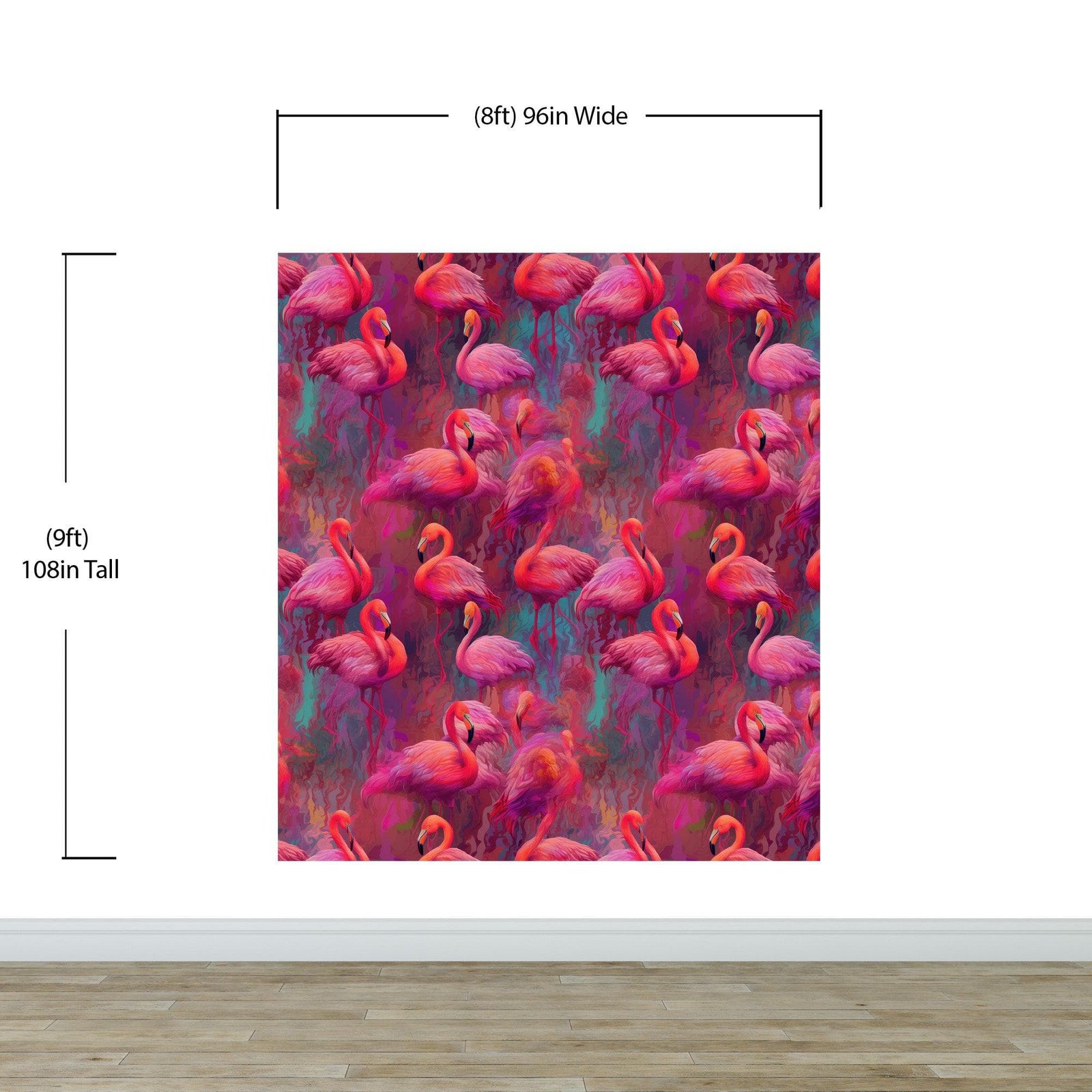 Bright Pink Flamingos Wallpaper - Modern Miami Vibes, Tropical Home Decor #6581