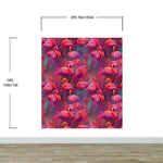 Bright Pink Flamingos Wallpaper - Modern Miami Vibes, Tropical Home Decor #6581