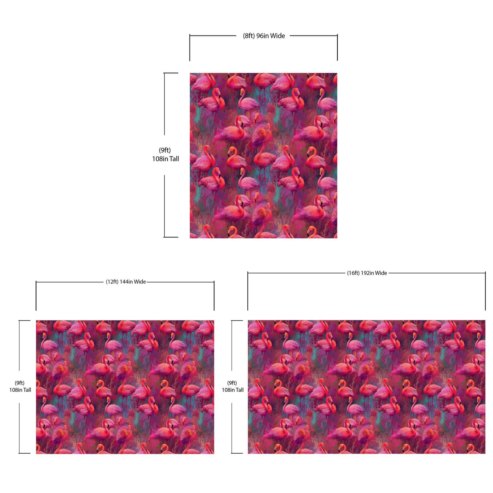 Bright Pink Flamingos Wallpaper - Modern Miami Vibes, Tropical Home Decor #6581