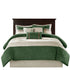 7 Pc Faux Suede Comforter Set Green King