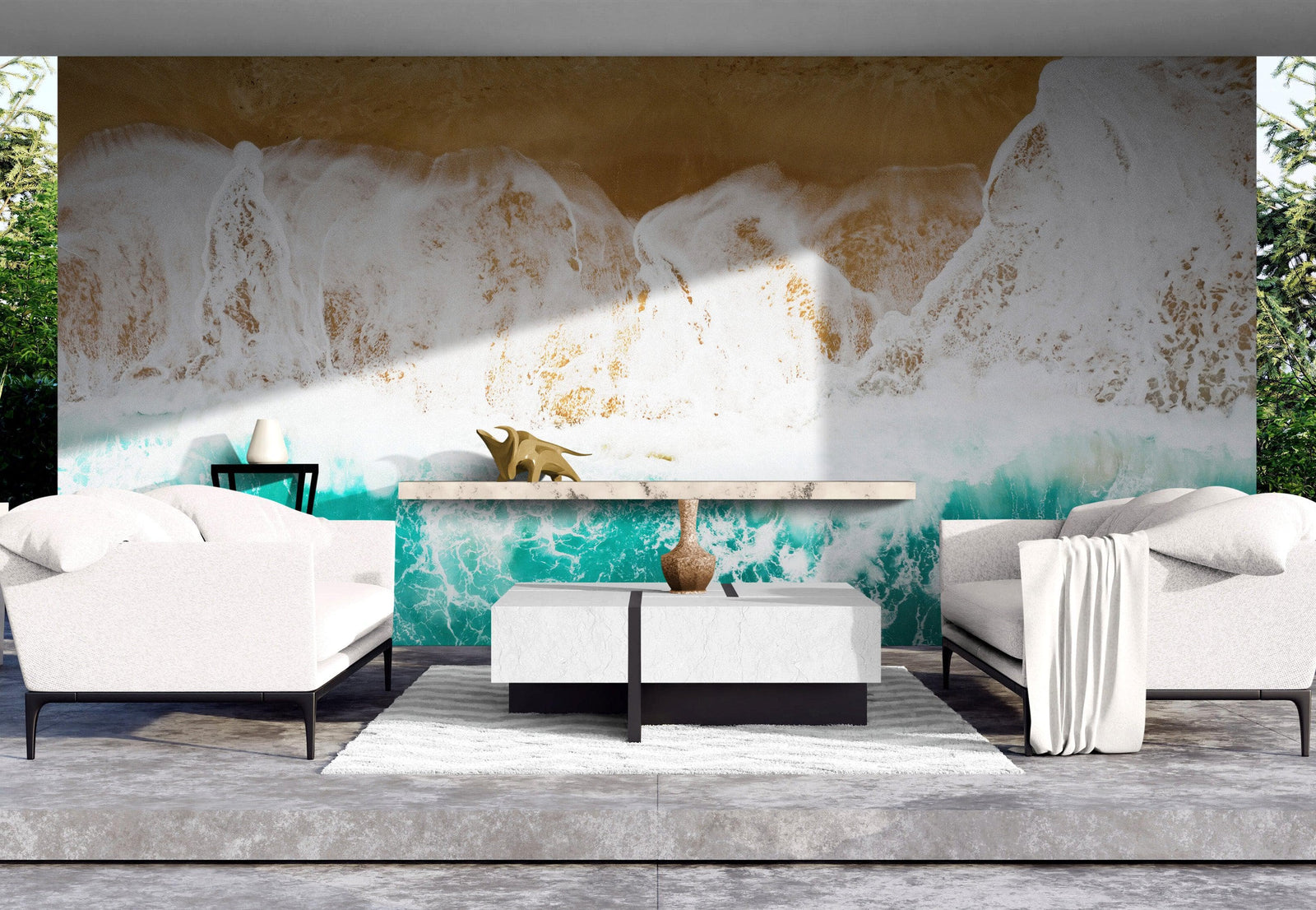 Custom Beach House Wallpaper Peel and Stick Mural. Personalized Text / Quote Family Beach Wall Art. #6592