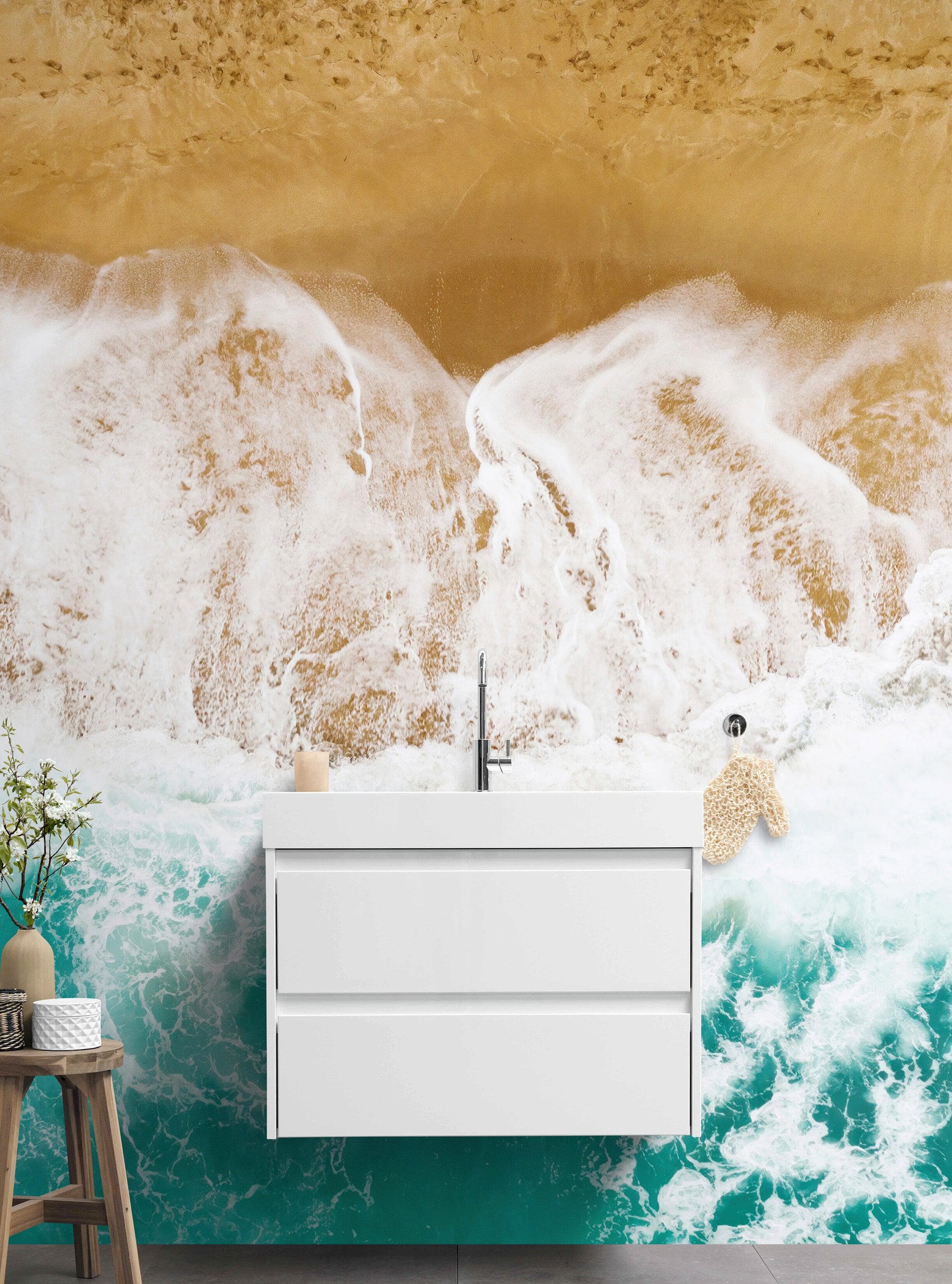 Custom Beach House Wallpaper Peel and Stick Mural. Personalized Text / Quote Family Beach Wall Art. #6592