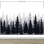Black and White Pine Tree Forest Wallpaper. #6594