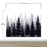Black and White Pine Tree Forest Wallpaper. #6594
