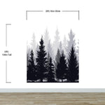 Black and White Pine Tree Forest Wallpaper. #6594