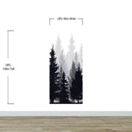 Black and White Pine Tree Forest Wallpaper. #6594