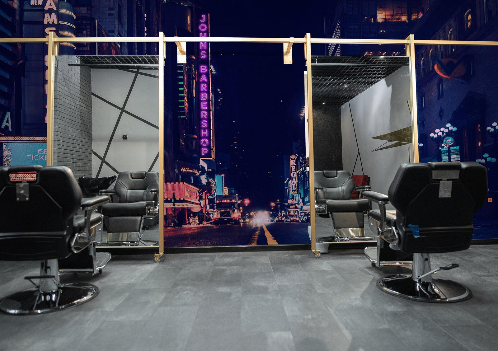 Personalized Neon Name on City Billboard Wall Mural. #6595