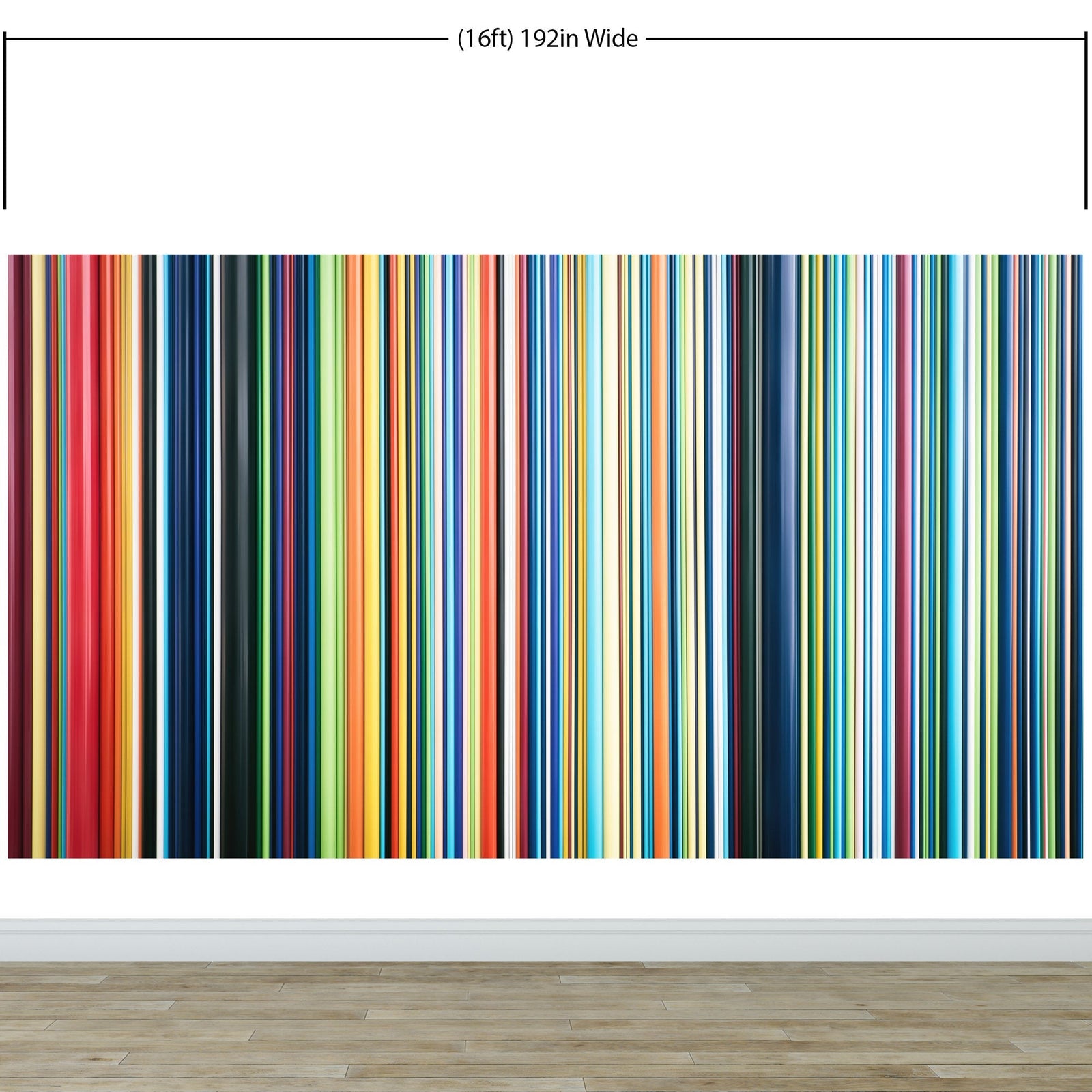 Vertical Line Color Stripes Wallpaper. Bright Rainbow Color Lines Wall Mural. #6597
