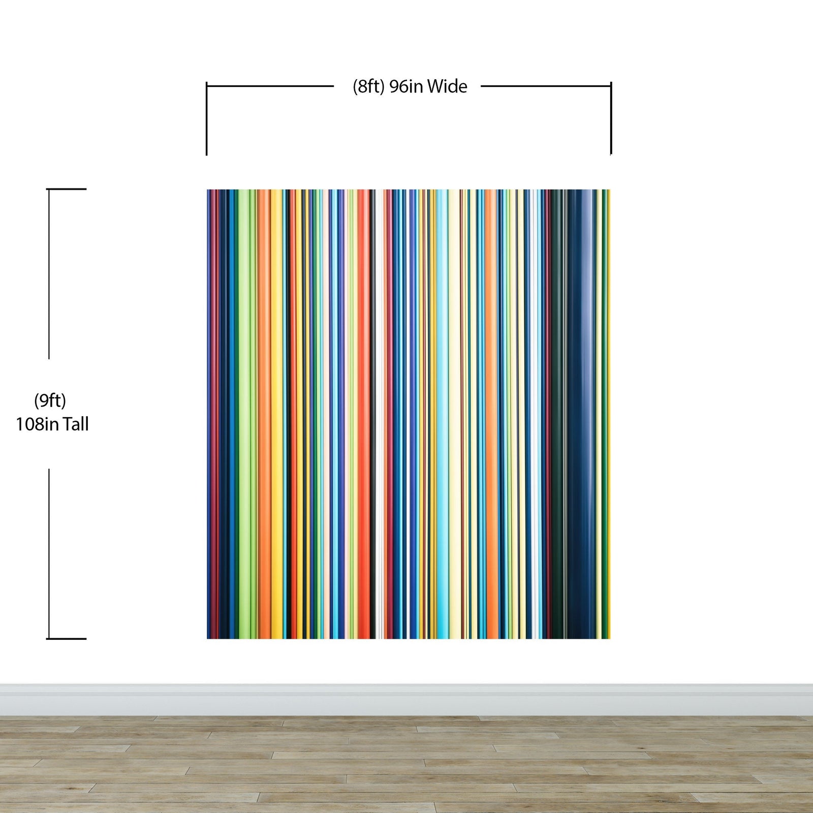 Vertical Line Color Stripes Wallpaper. Bright Rainbow Color Lines Wall Mural. #6597