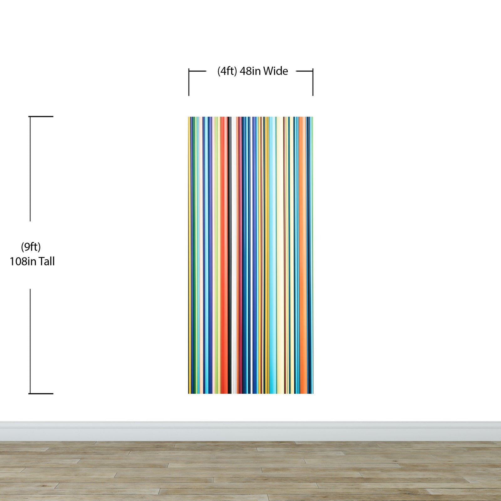 Vertical Line Color Stripes Wallpaper. Bright Rainbow Color Lines Wall Mural. #6597