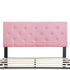 Modern Upholstered Platform Bed Frame With Button Tufted Fabric Headboard
