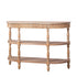 Handcrafted Console Table With Hand Woven Trim, 3 Tier Storage Shelves - Natural