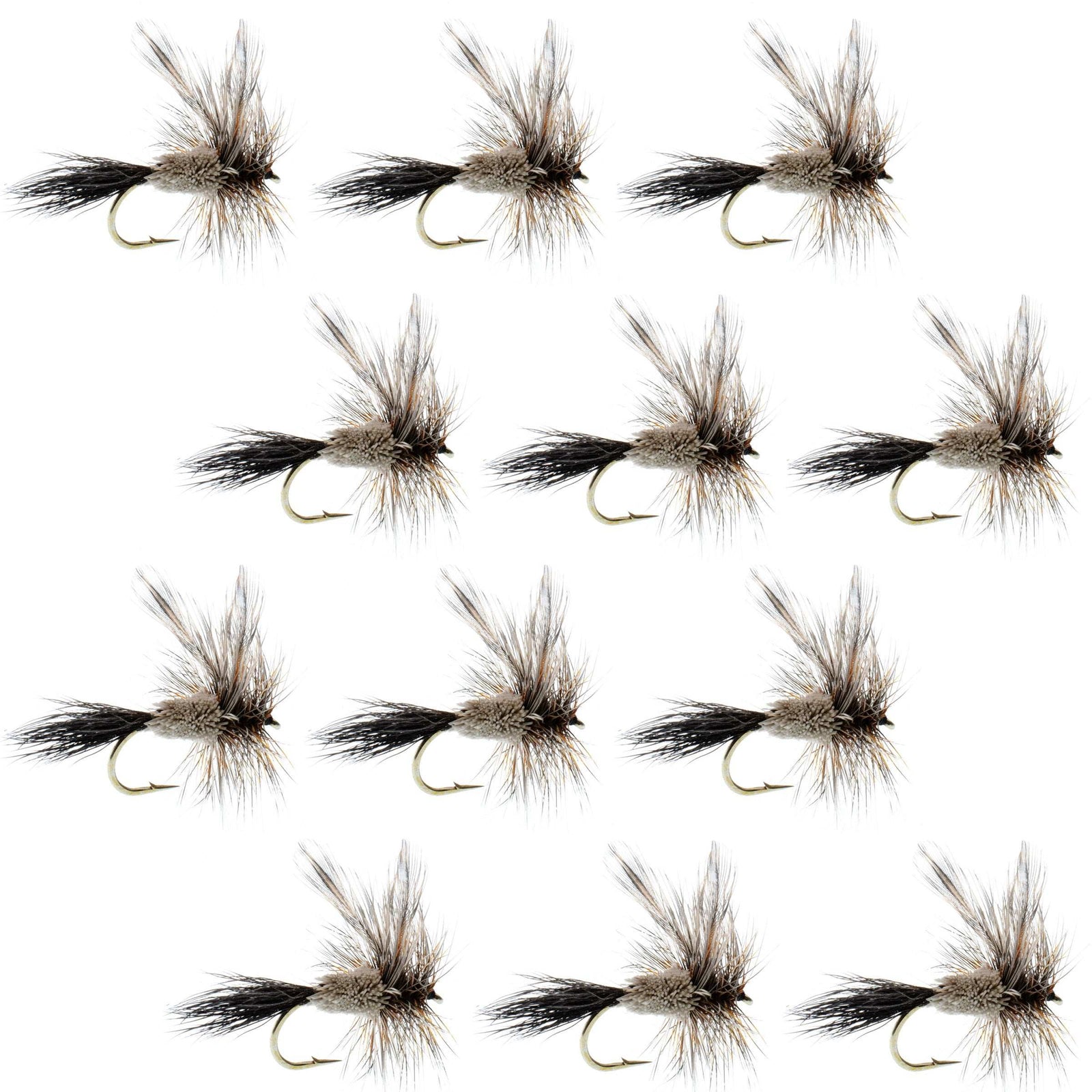 Barbless Adams Irresistible Classic Dry Fly - 1 Dozen Flies Hook Size 14