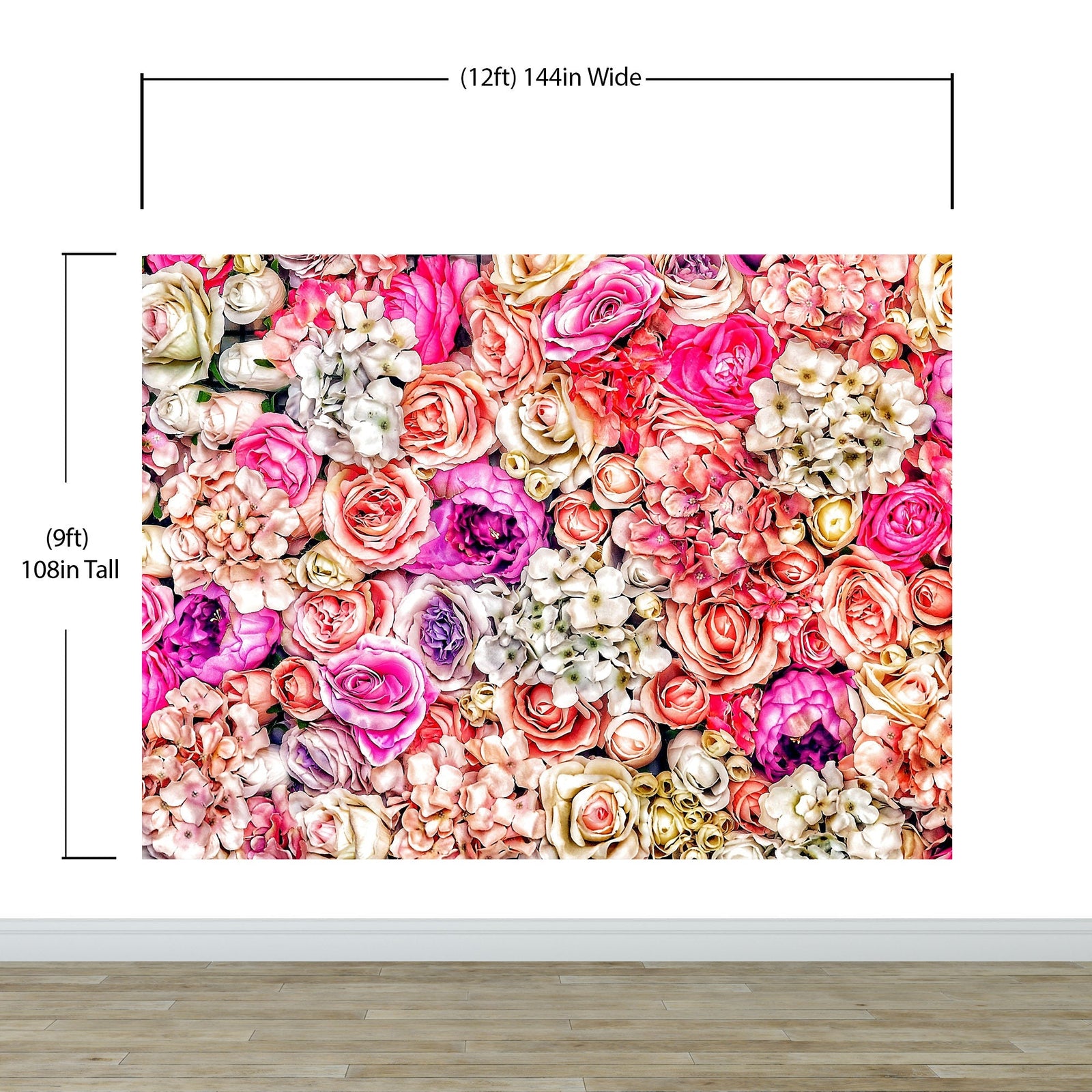 Vibrant Floral Bliss Wallpaper Mural - Colorful Roses and Flower Arrangements #6602